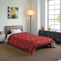 Red Floral Abstract Blanket - Vibrant Cozy Comfort - DipaliZ