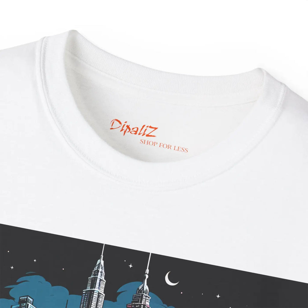 Urban Motorcycle Unisex Ultra Cotton Tee - Bold Cityscape - DipaliZ