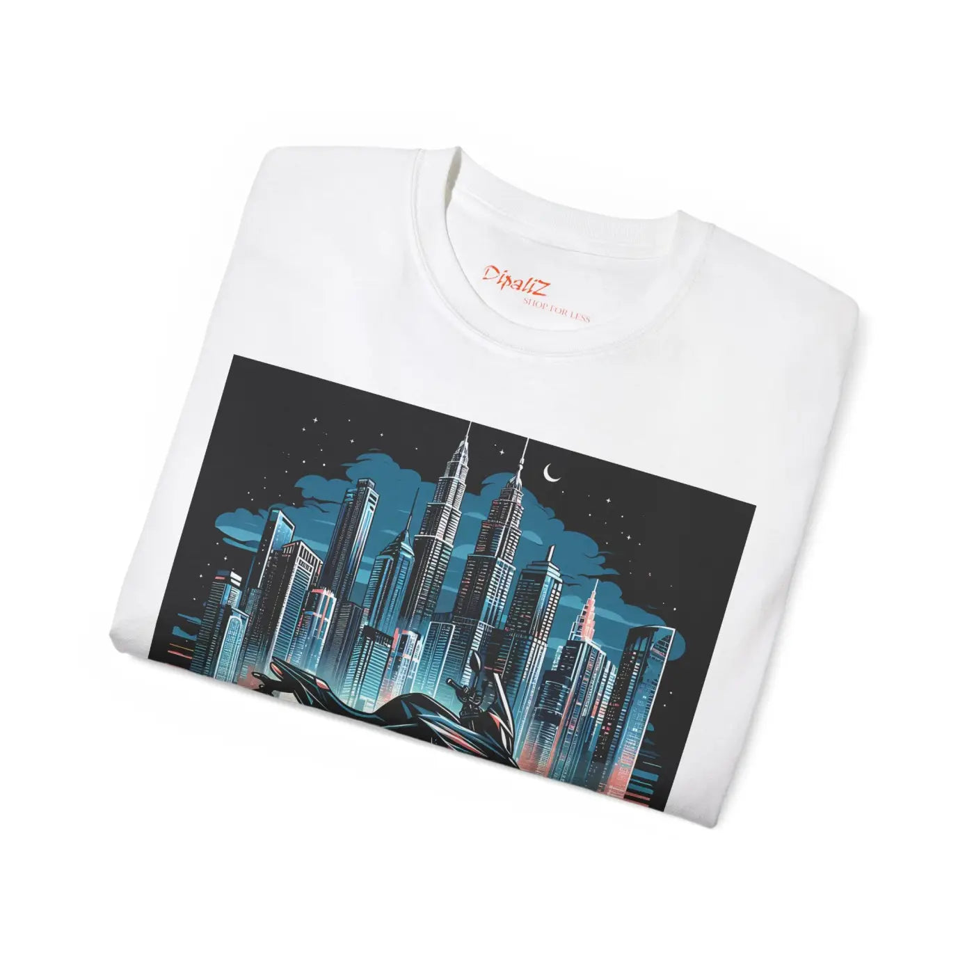 Urban Motorcycle Unisex Ultra Cotton Tee - Bold Cityscape - DipaliZ