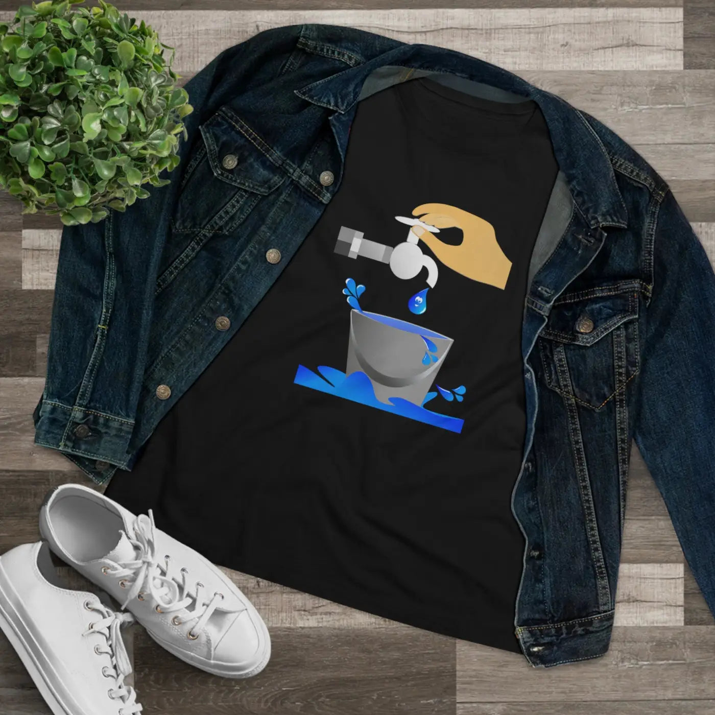 Women's Premium Tee - Eco Save Water Design - DipaliZ