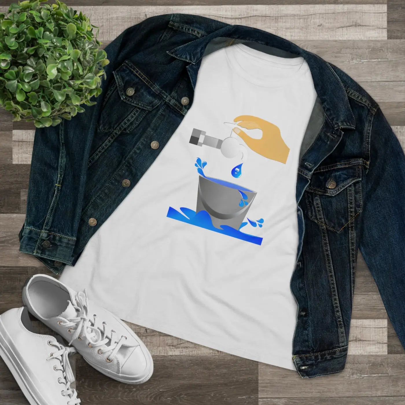 Women's Premium Tee - Eco Save Water Design - DipaliZ