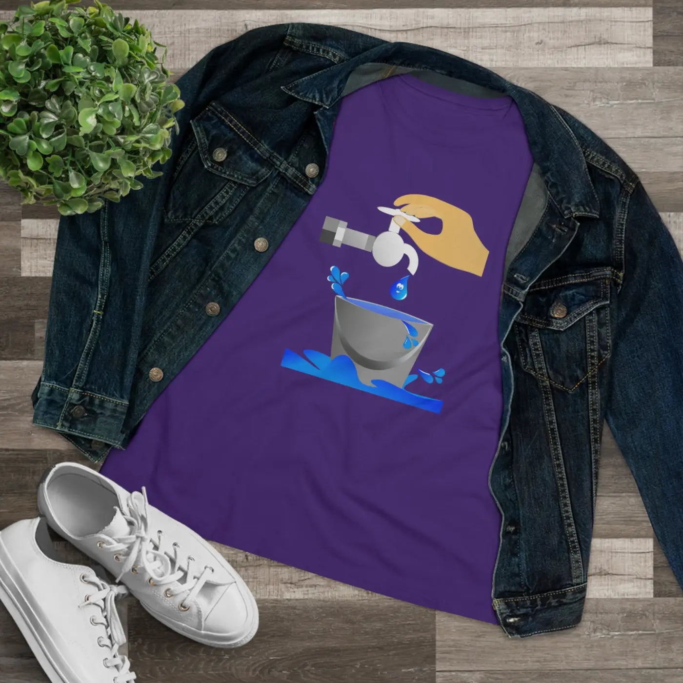 Women's Premium Tee - Eco Save Water Design - DipaliZ