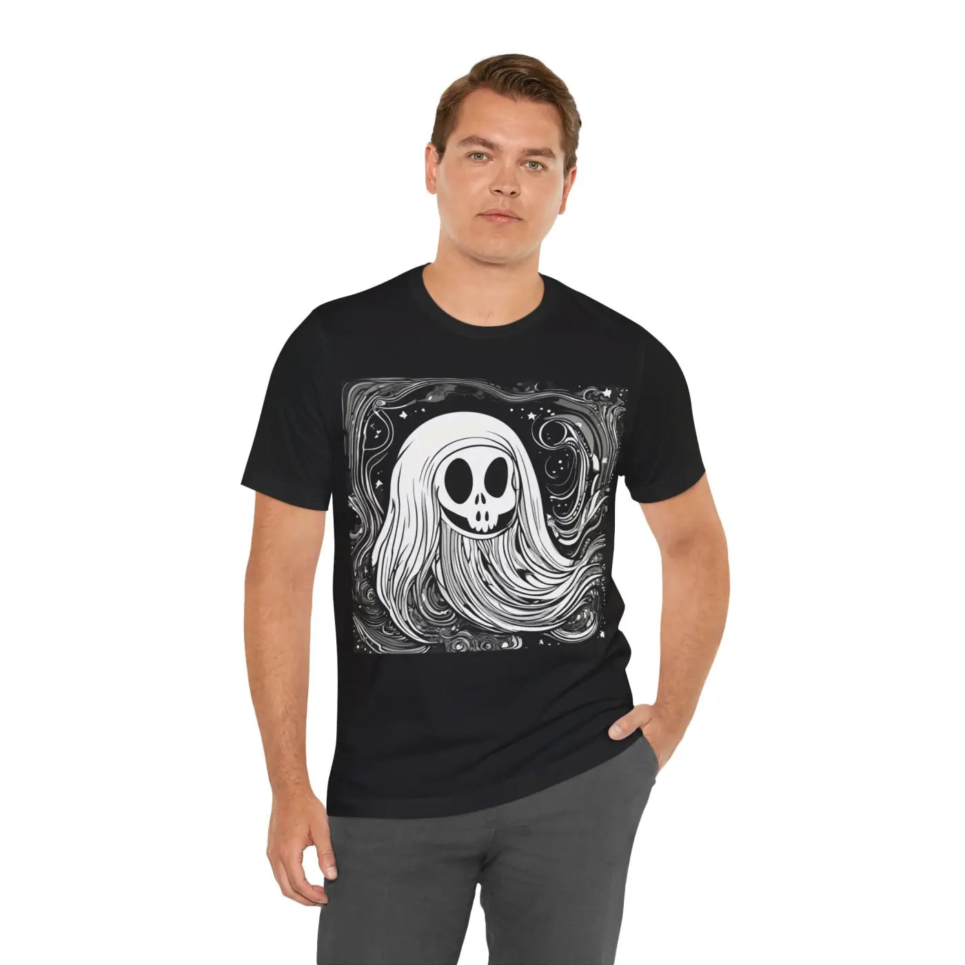 Ghost Short Sleeve Tee - Spooky Jersey Style - DipaliZ