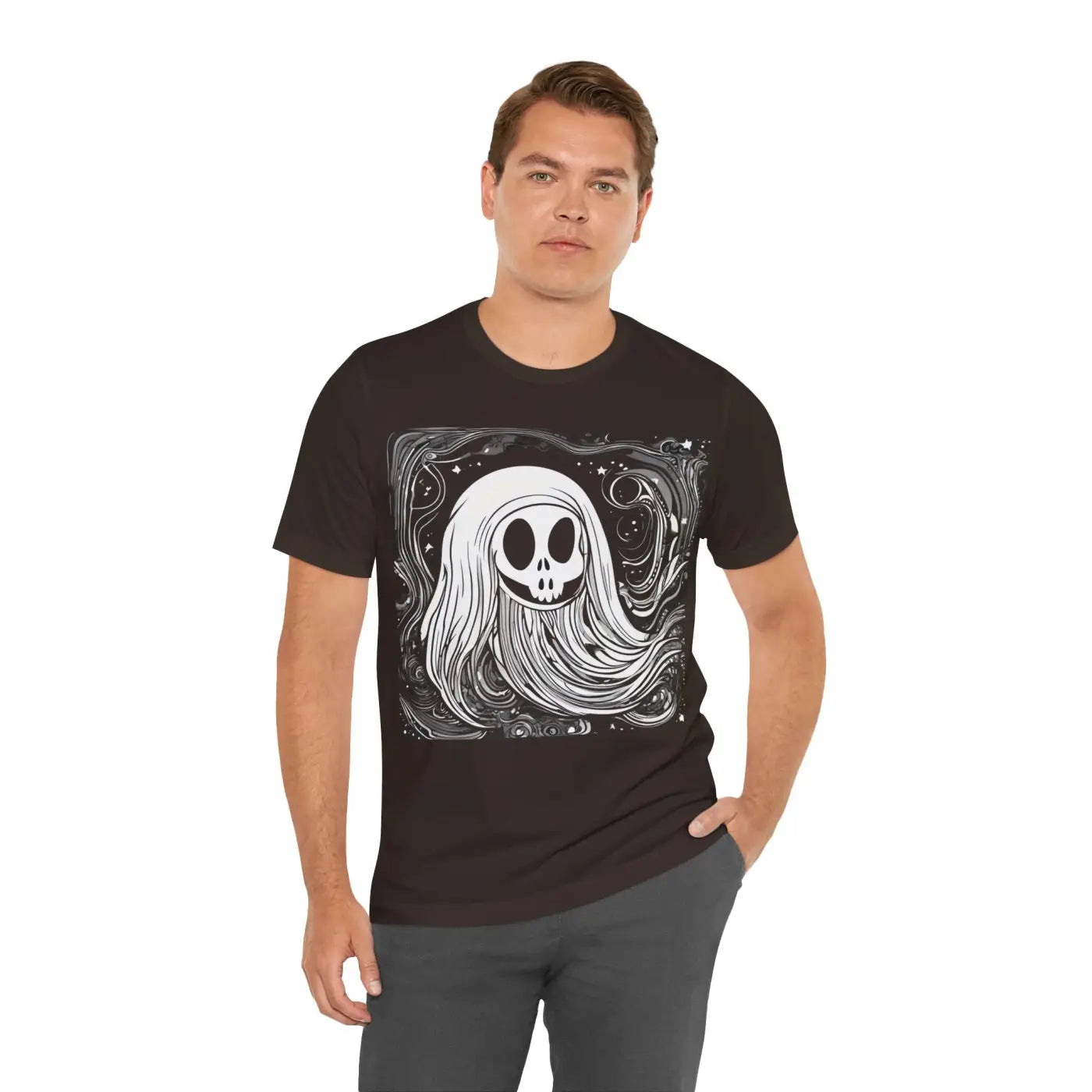 Ghost Short Sleeve Tee - Spooky Jersey Style - DipaliZ