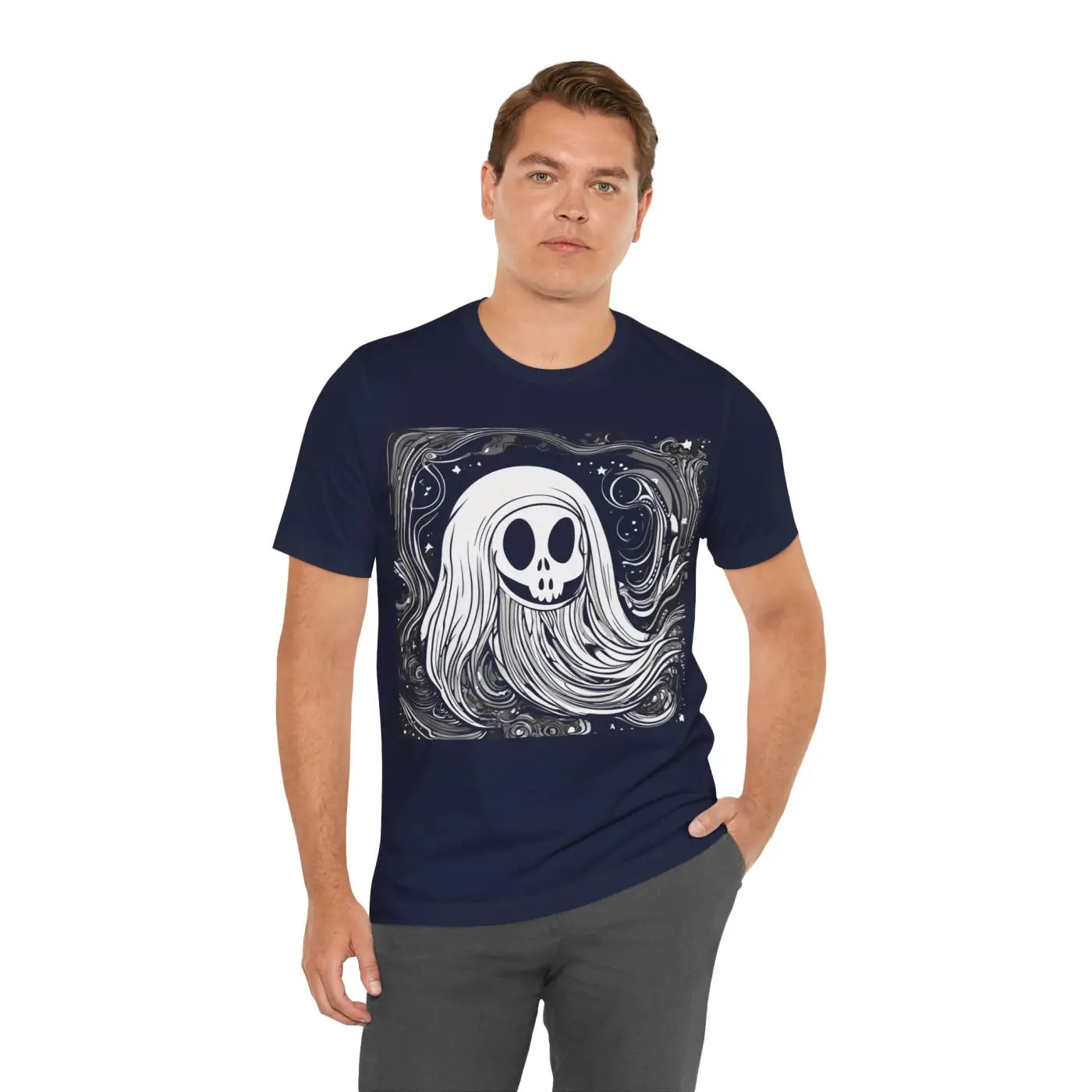 Ghost Short Sleeve Tee - Spooky Jersey Style - DipaliZ