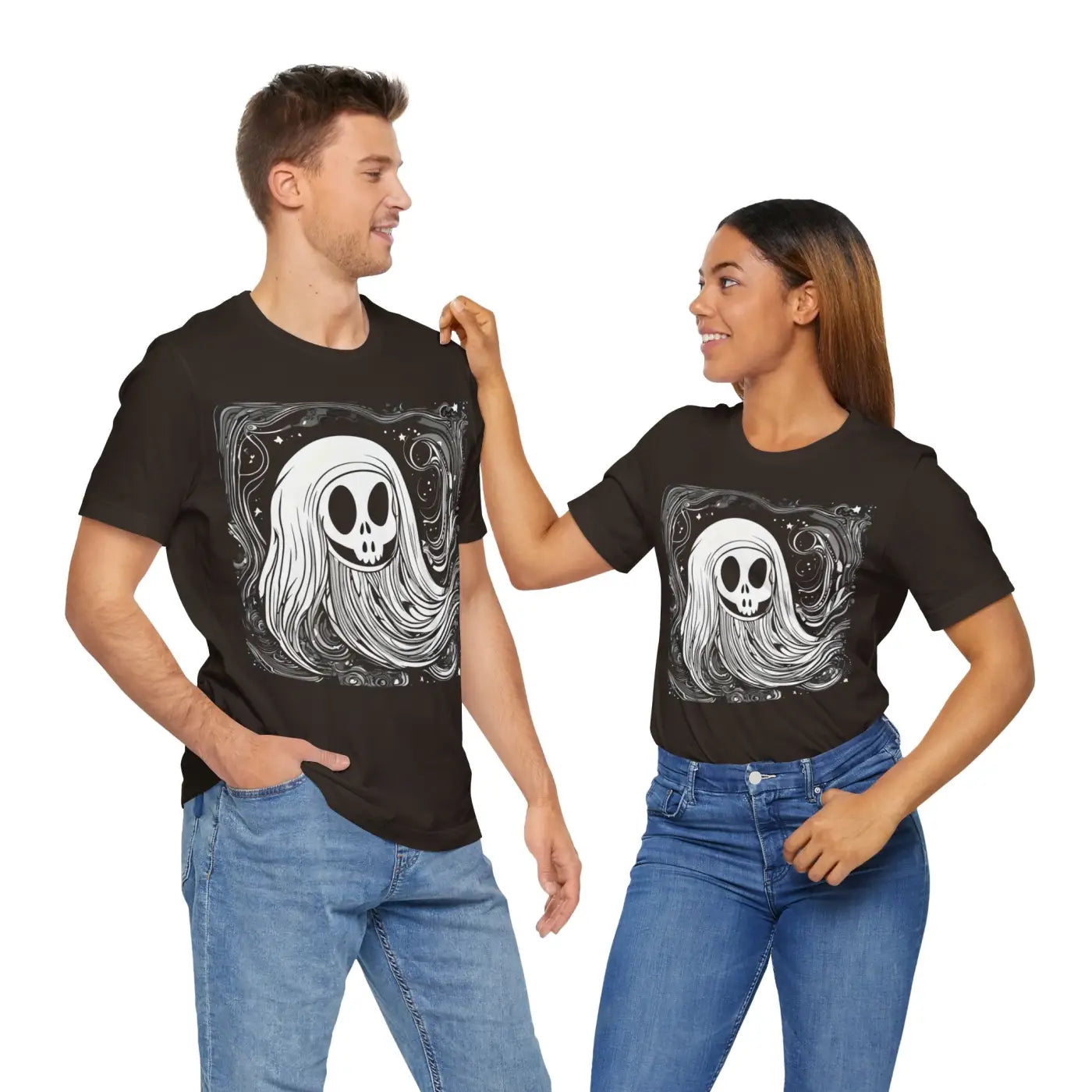 Ghost Short Sleeve Tee - Spooky Jersey Style - DipaliZ