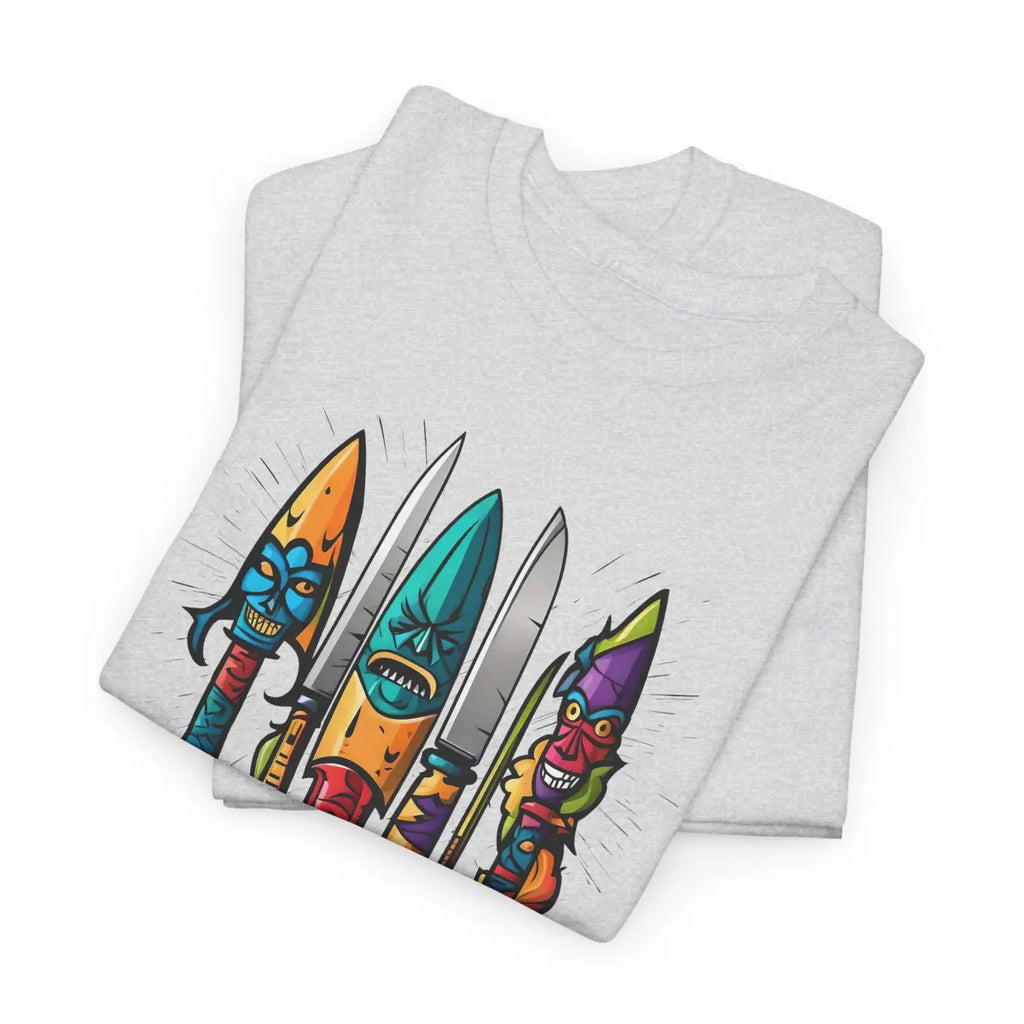 Unisex Deluxe T Shirt - Scary Knives Heavy Cotton - DipaliZ
