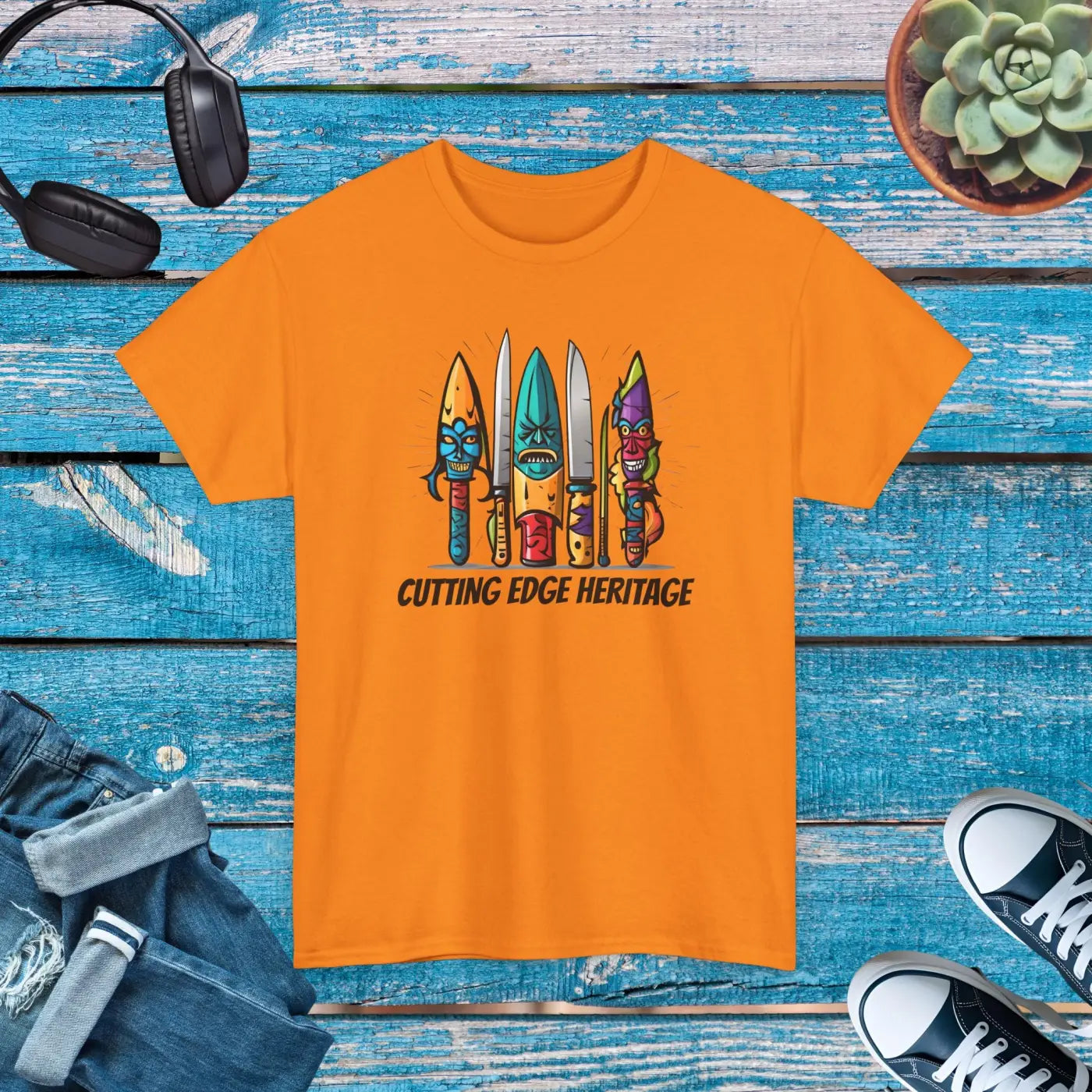 Unisex Deluxe T Shirt - Scary Knives Heavy Cotton - DipaliZ