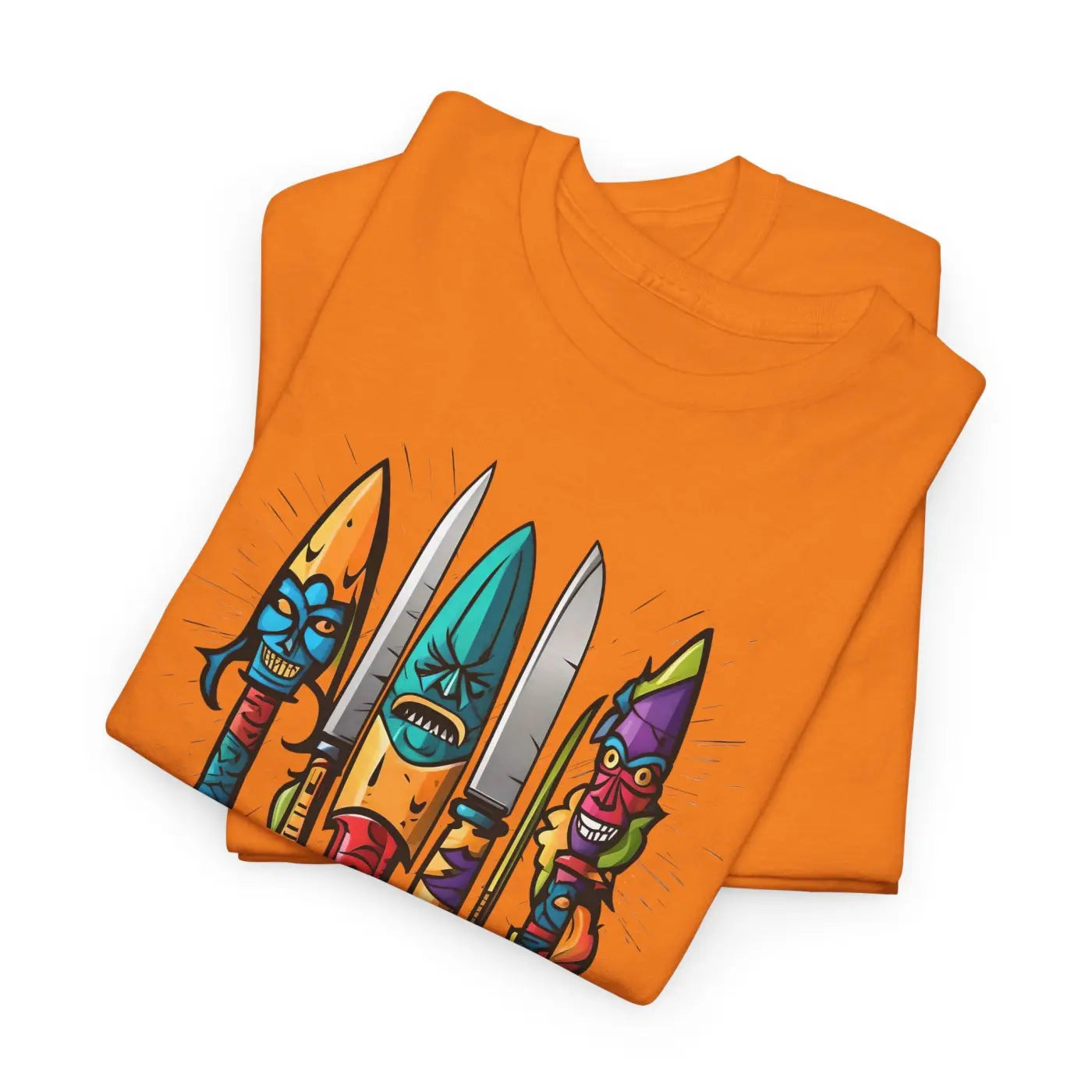Unisex Deluxe T Shirt - Scary Knives Heavy Cotton - DipaliZ