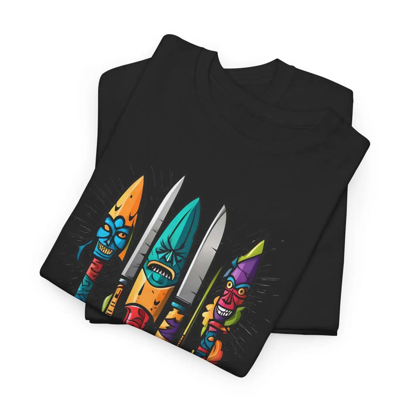 Unisex Deluxe T Shirt - Scary Knives Heavy Cotton - DipaliZ