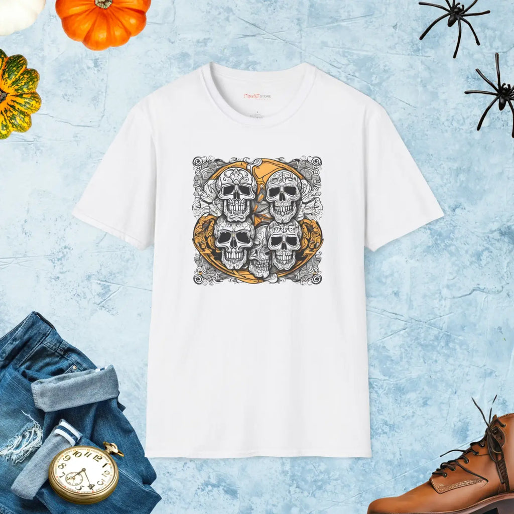 Scary Skulls Softstyle T Shirt - Halloween Themed - DipaliZ