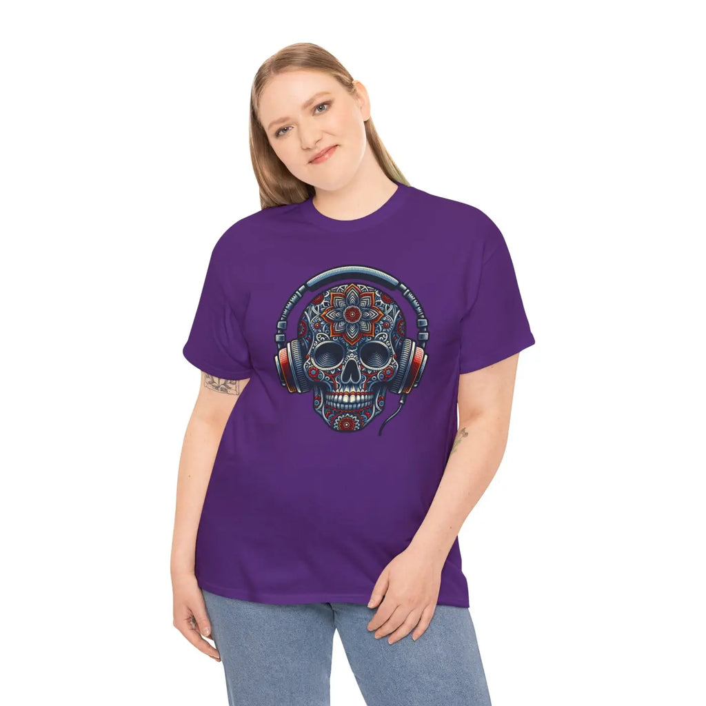 Skull Headphones Deluxe Tee - Unisex Heavy Cotton - DipaliZ