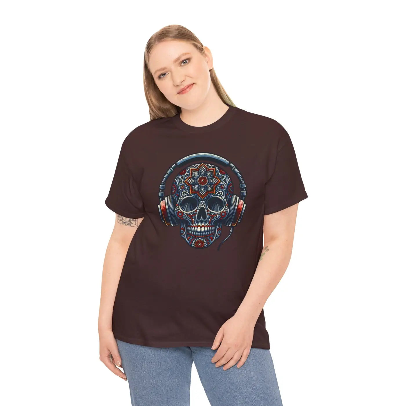 Skull Headphones Deluxe Tee - Unisex Heavy Cotton - DipaliZ
