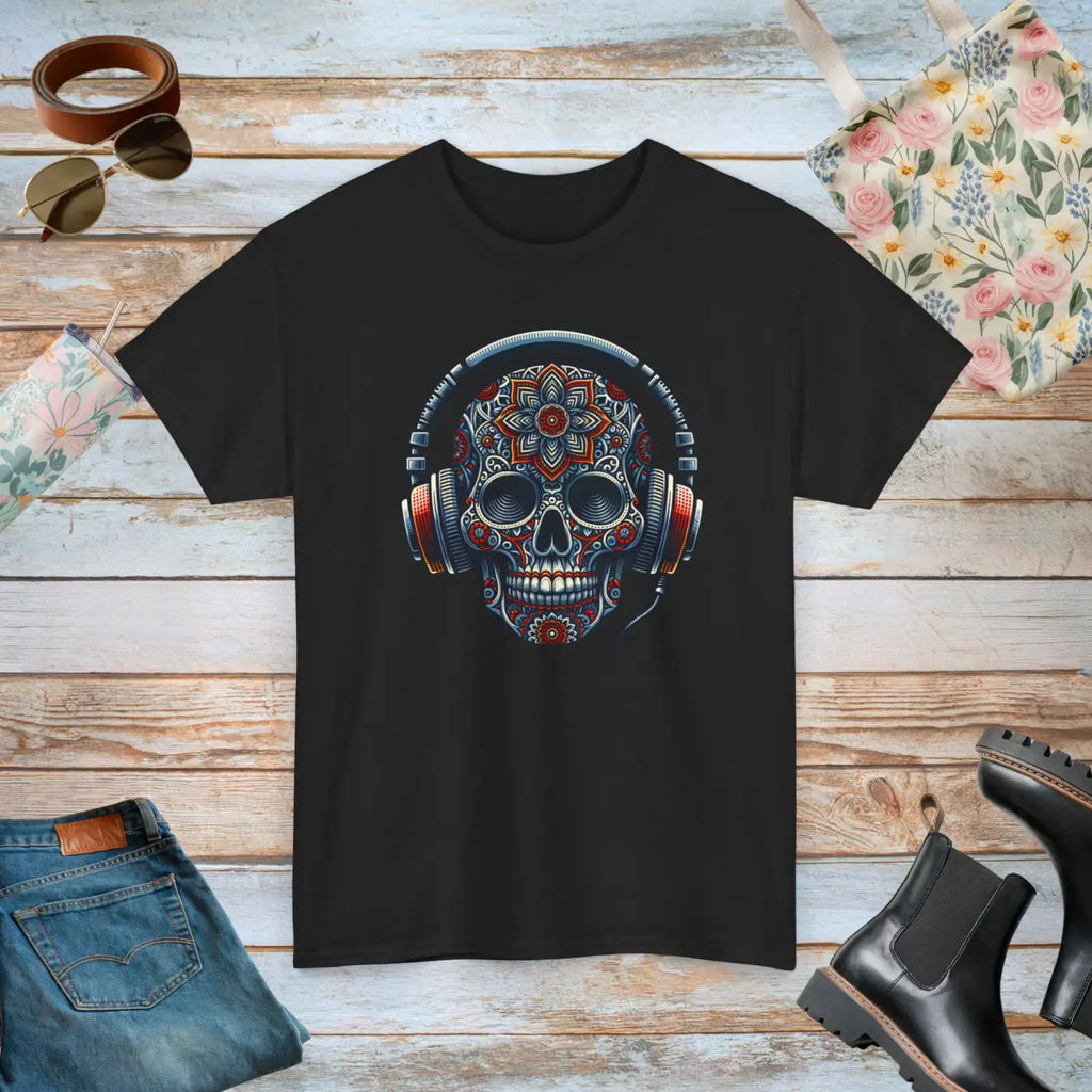 Skull Headphones Deluxe Tee - Unisex Heavy Cotton - DipaliZ