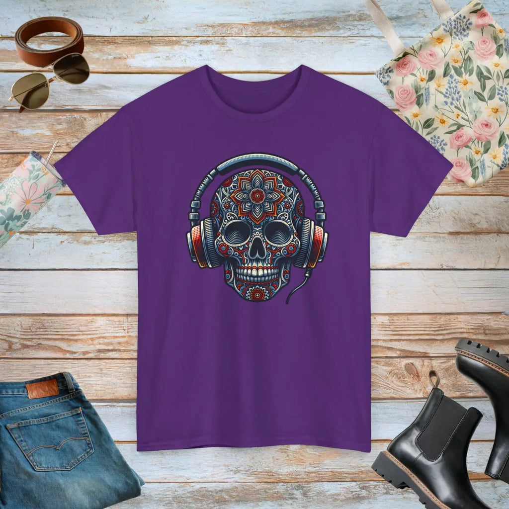 Skull Headphones Deluxe Tee - Unisex Heavy Cotton - DipaliZ