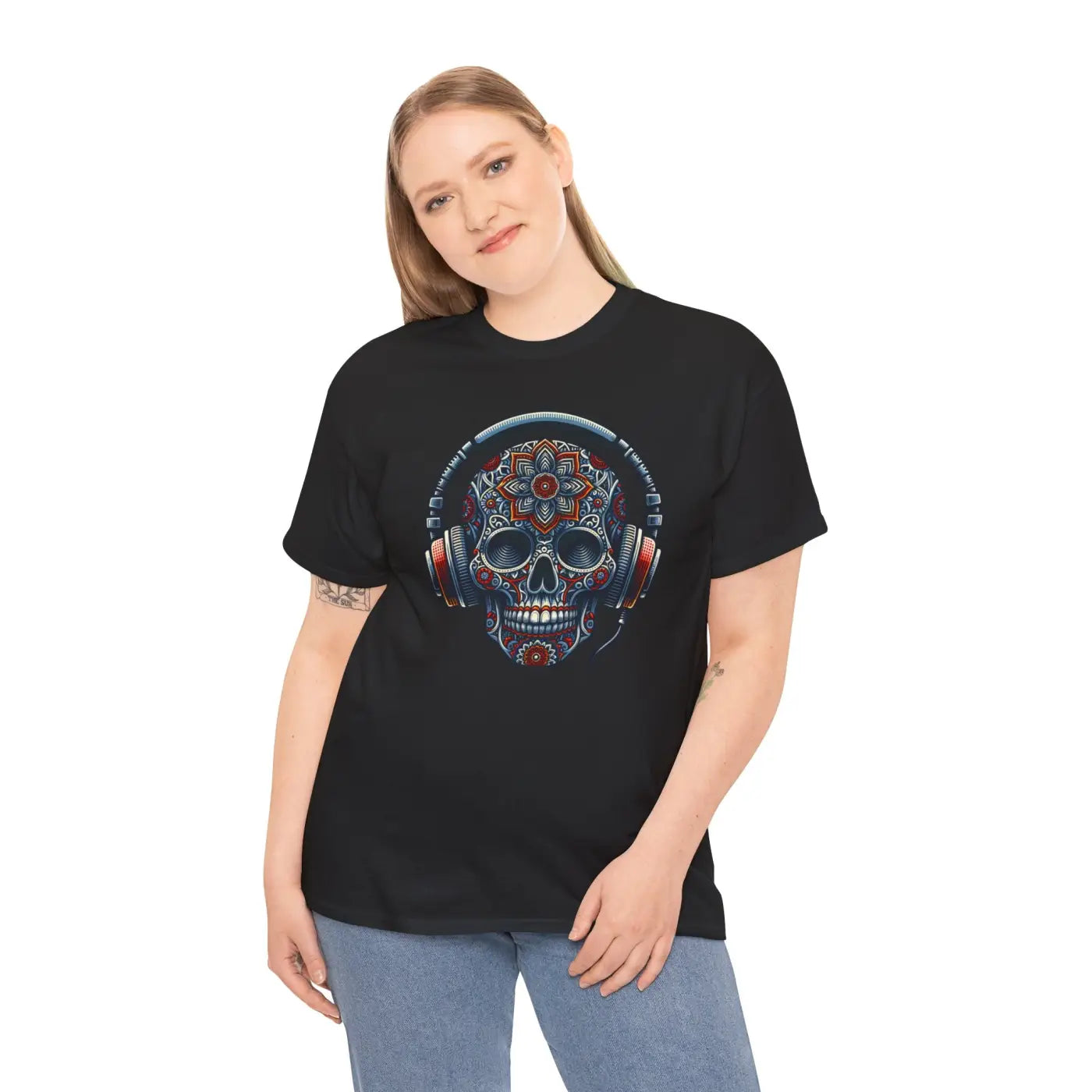 Skull Headphones Deluxe Tee - Unisex Heavy Cotton - DipaliZ