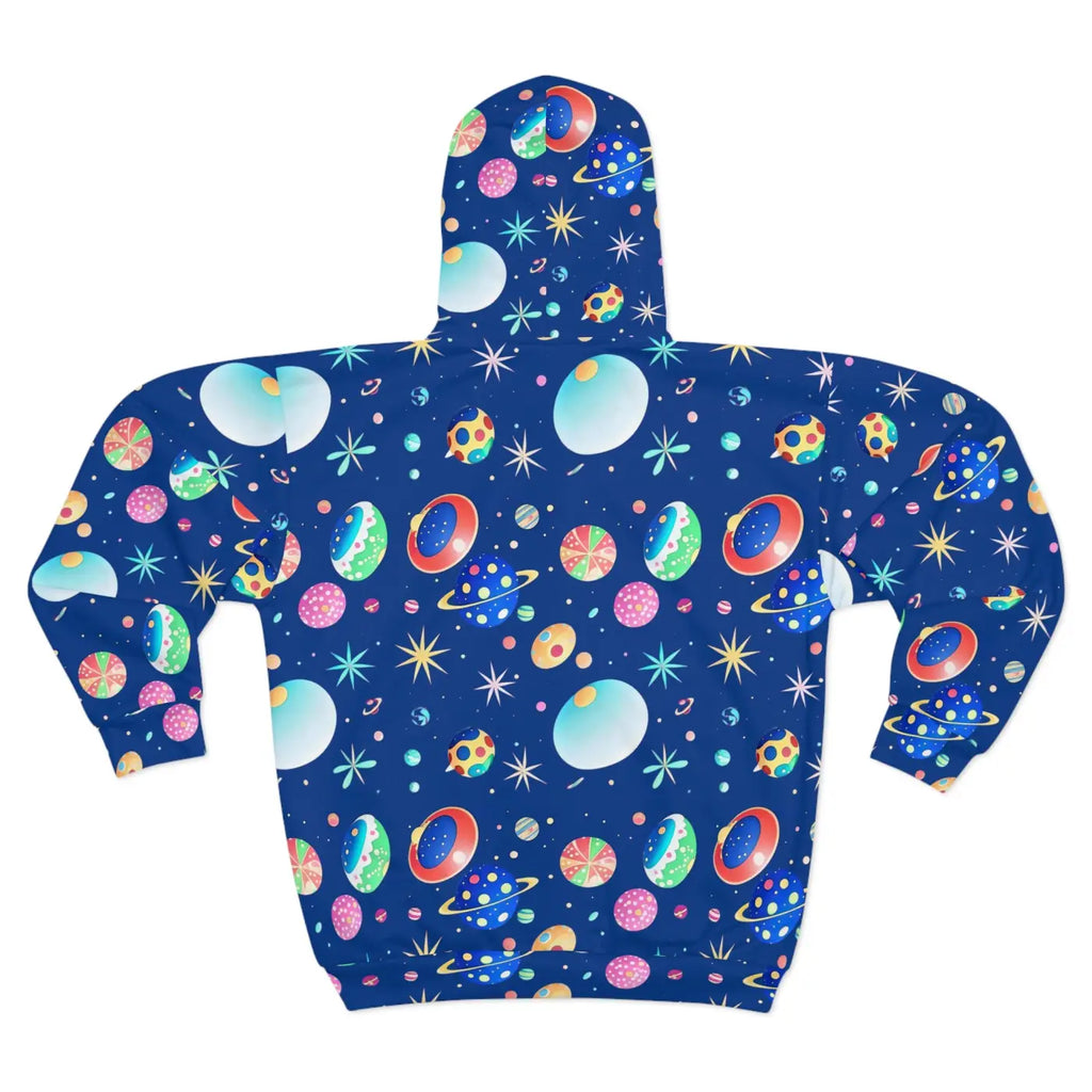 Cosmic Unisex Zip Hoodie - Winter Adventure Style - DipaliZ
