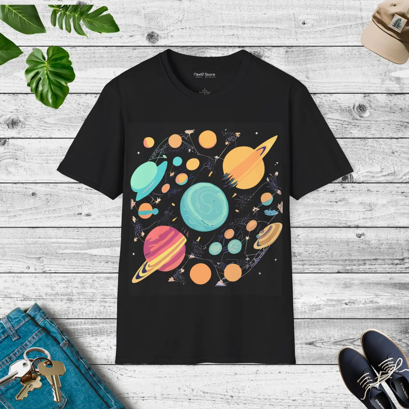 Unisex Softstyle T Shirt - Cosmic Space Design - DipaliZ