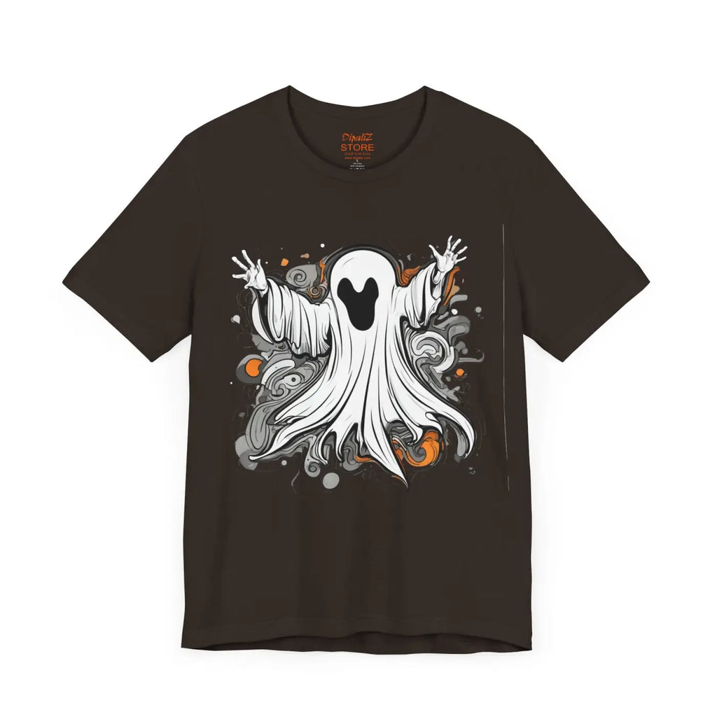 Spooky Ghost Jersey Short Sleeve Tee - Unisex Hauntingly Chic - DipaliZ