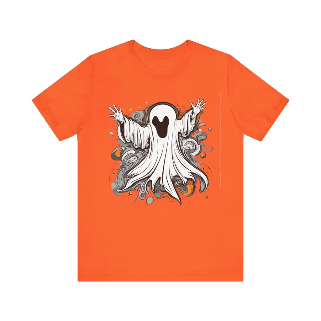 Spooky Ghost Jersey Short Sleeve Tee - Unisex Hauntingly Chic - DipaliZ