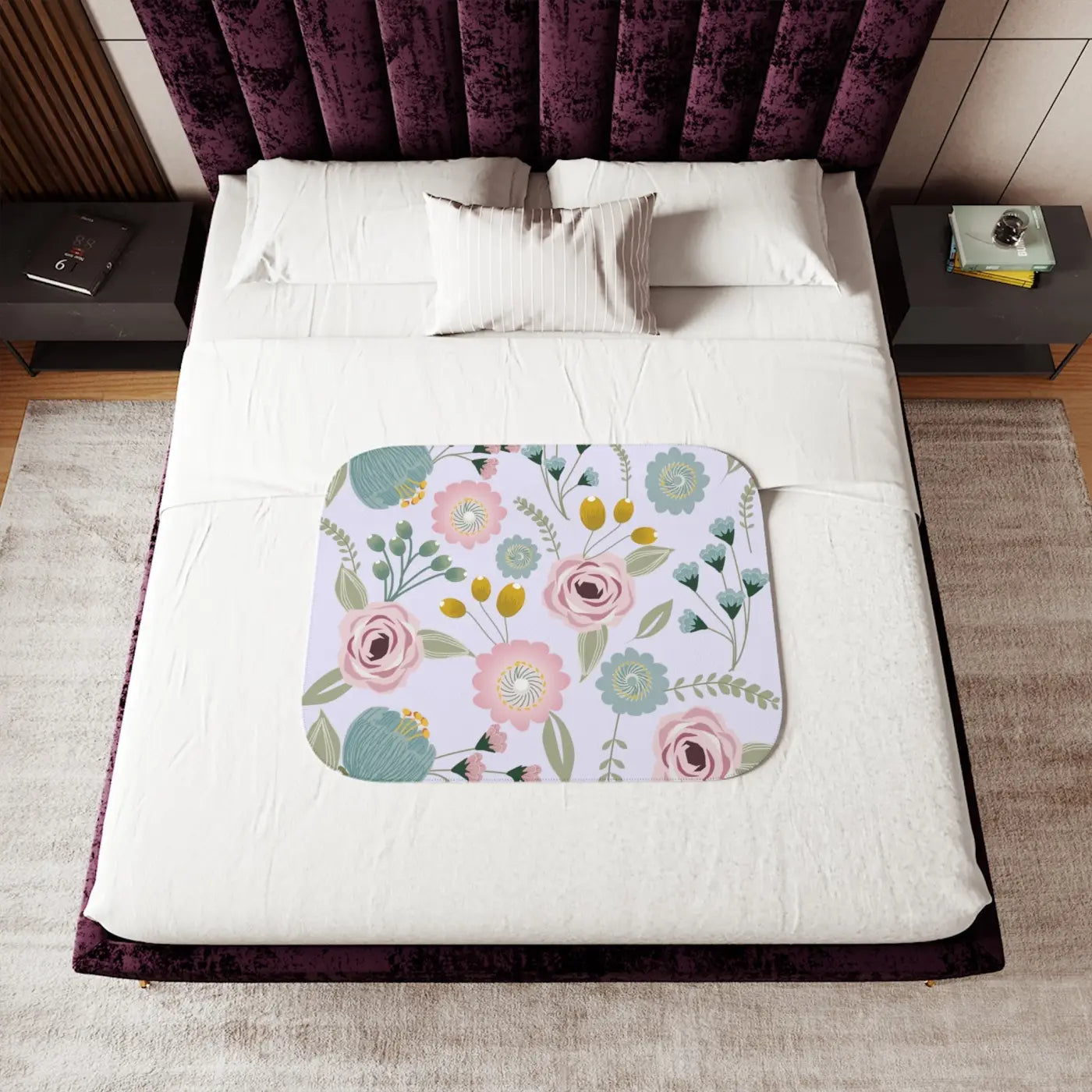 Sherpa Blanket - Spring Florals in Two Colors - DipaliZ