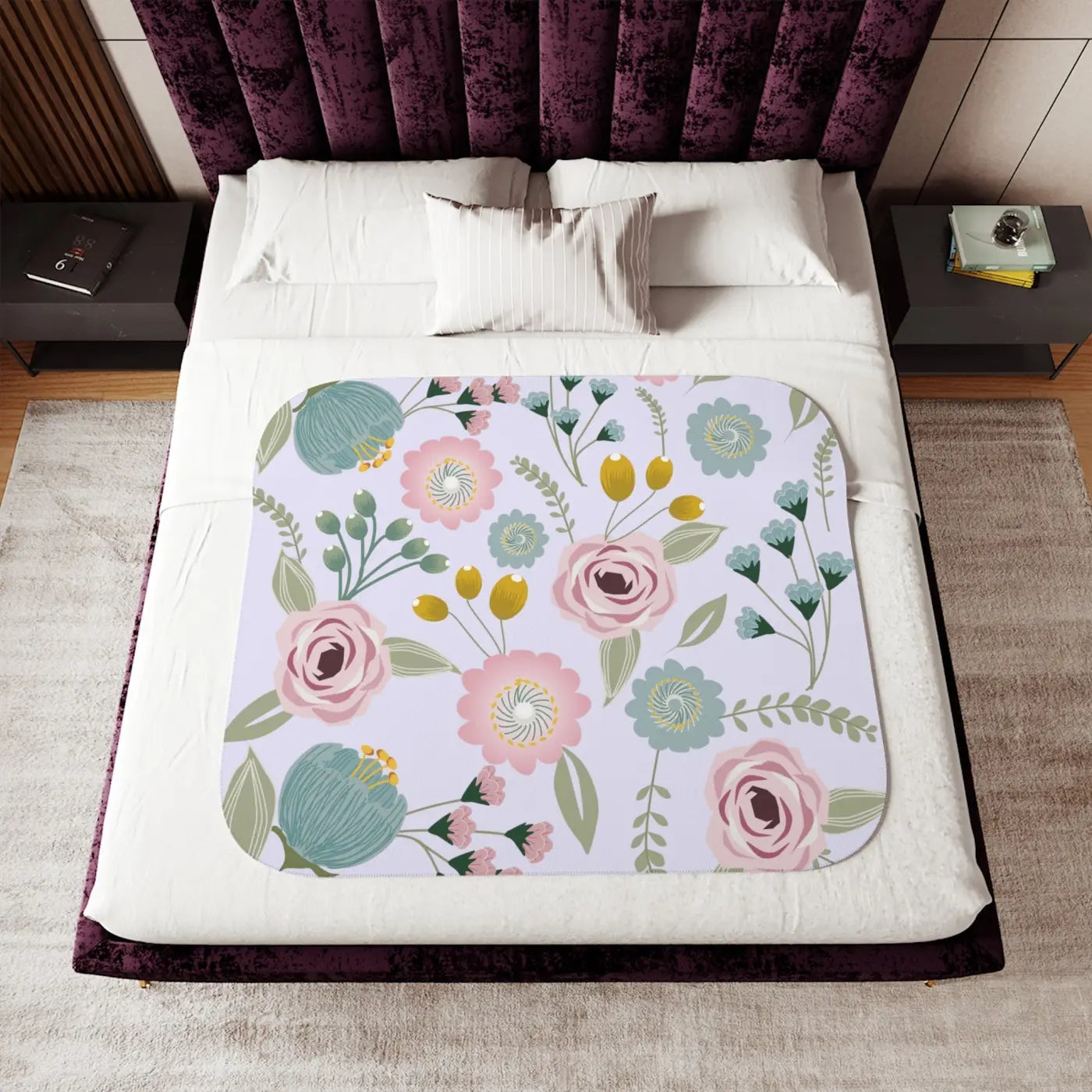 Sherpa Blanket - Spring Florals in Two Colors - DipaliZ
