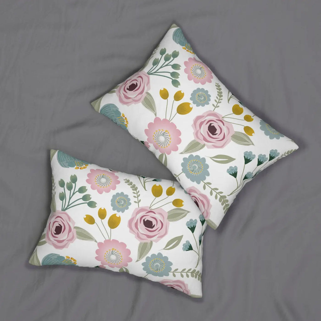 Spun Polyester Lumbar Pillow - Pastel Spring Florals - DipaliZ