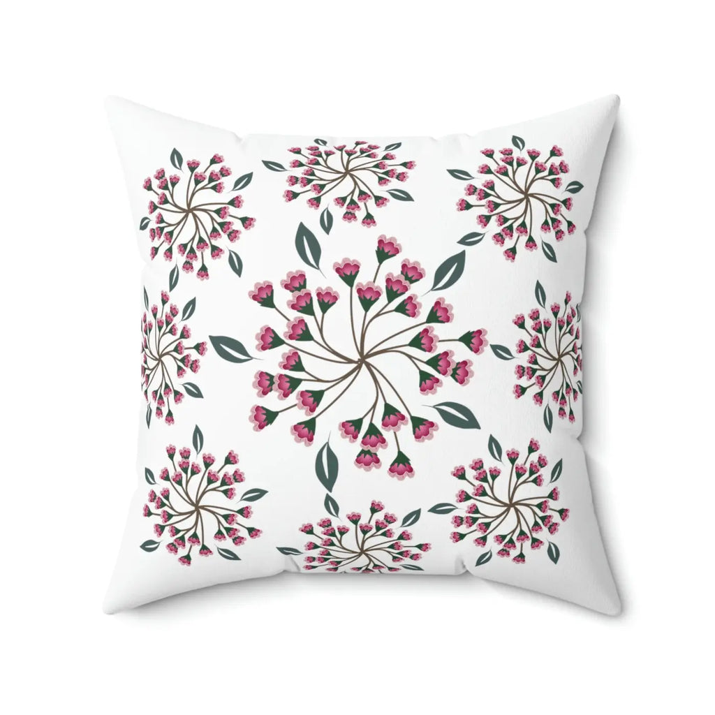 Polyester Square Pillow - Spring Flowers Design - DipaliZ