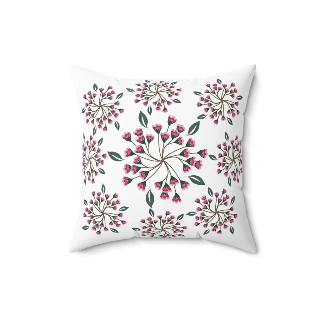 Polyester Square Pillow - Spring Flowers Design - DipaliZ