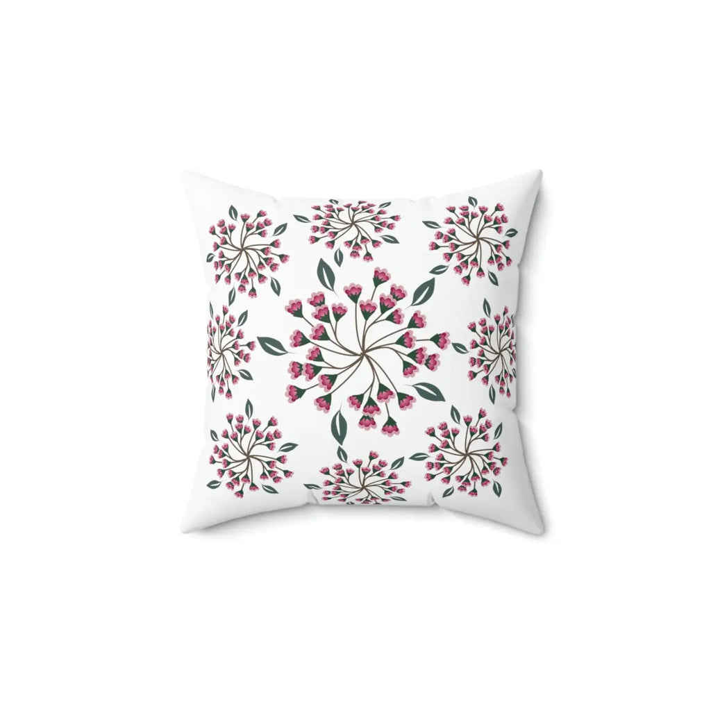 Polyester Square Pillow - Spring Flowers Design - DipaliZ