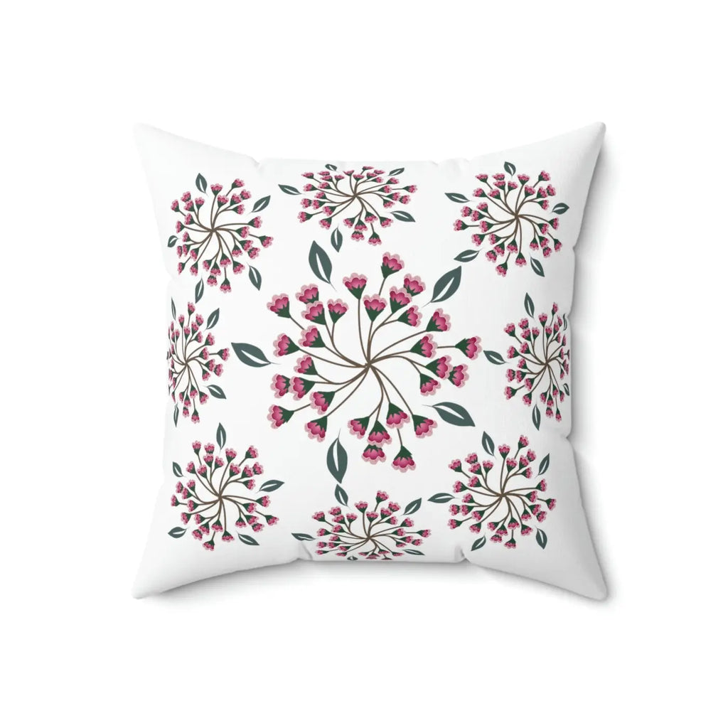 Polyester Square Pillow - Spring Flowers Design - DipaliZ