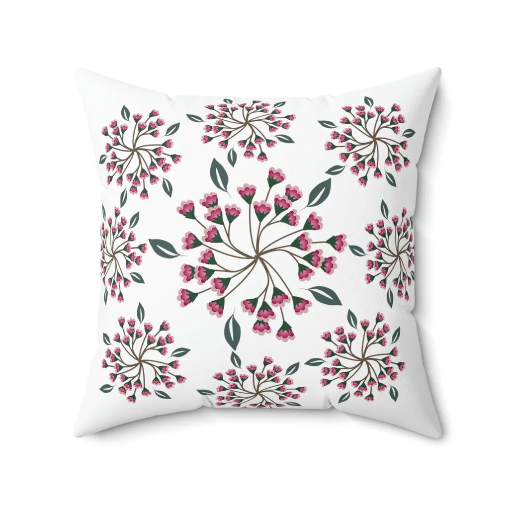 Polyester Square Pillow - Spring Flowers Design - DipaliZ