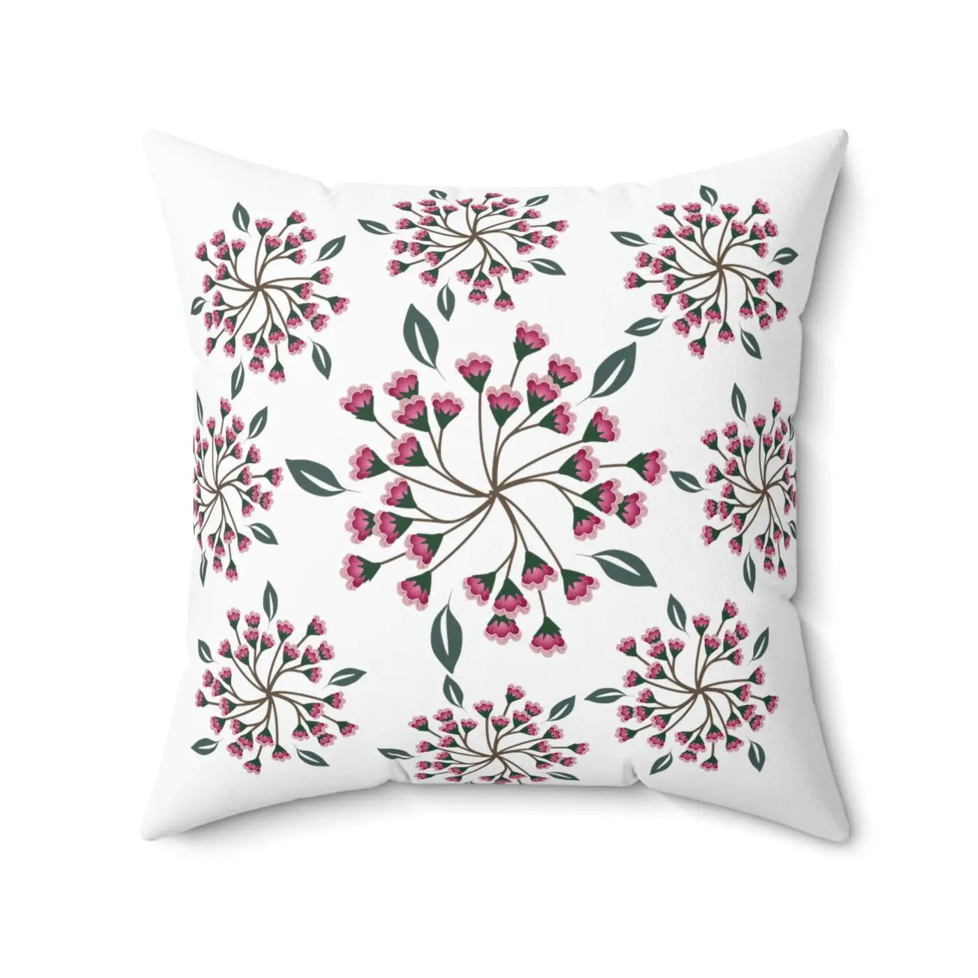 Polyester Square Pillow - Spring Flowers Design - DipaliZ