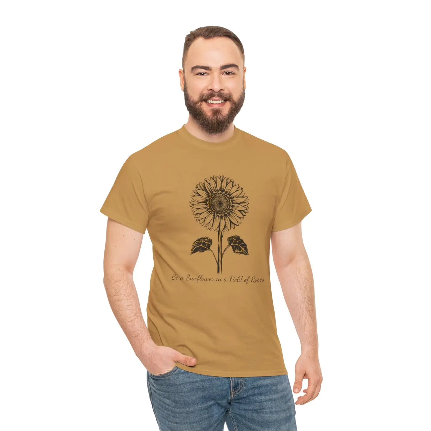 Unisex Deluxe T Shirt - Sunflower Motivational Design - DipaliZ