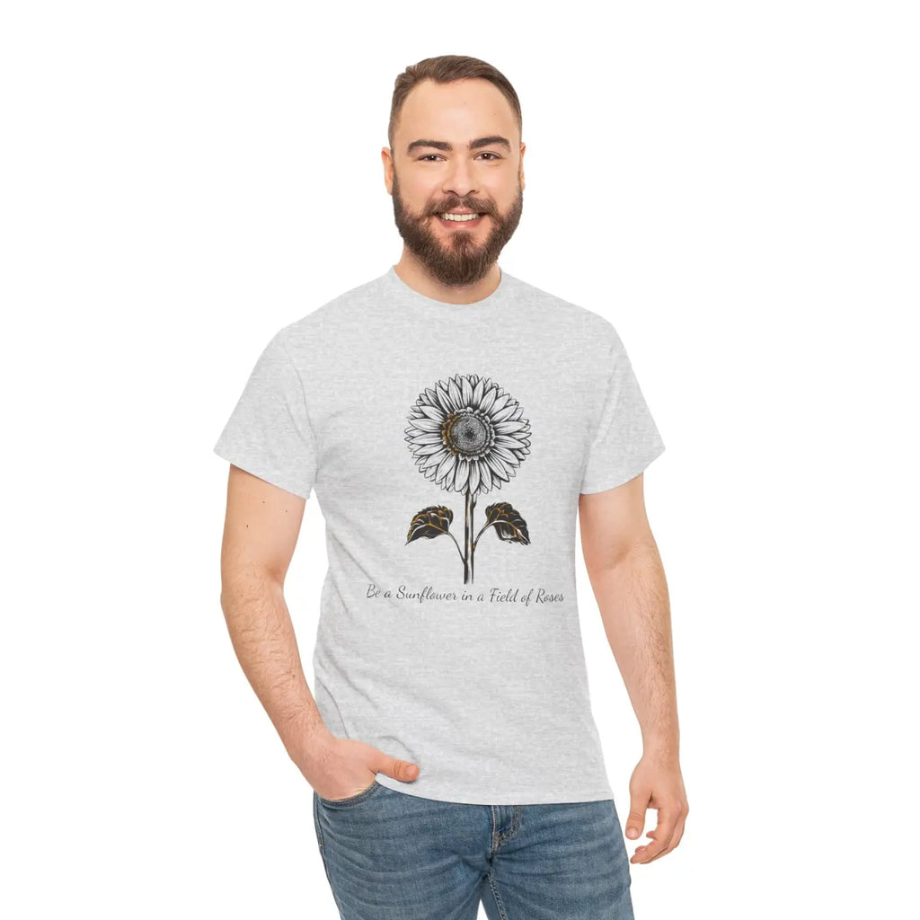 Unisex Deluxe T Shirt - Sunflower Motivational Design - DipaliZ