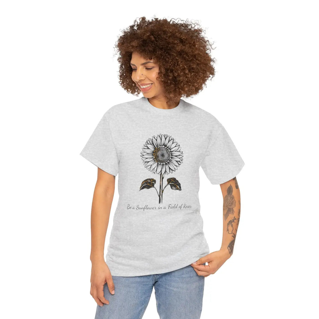 Unisex Deluxe T Shirt - Sunflower Motivational Design - DipaliZ
