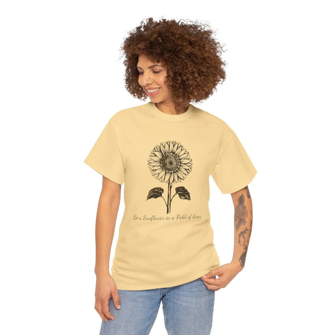 Unisex Deluxe T Shirt - Sunflower Motivational Design - DipaliZ