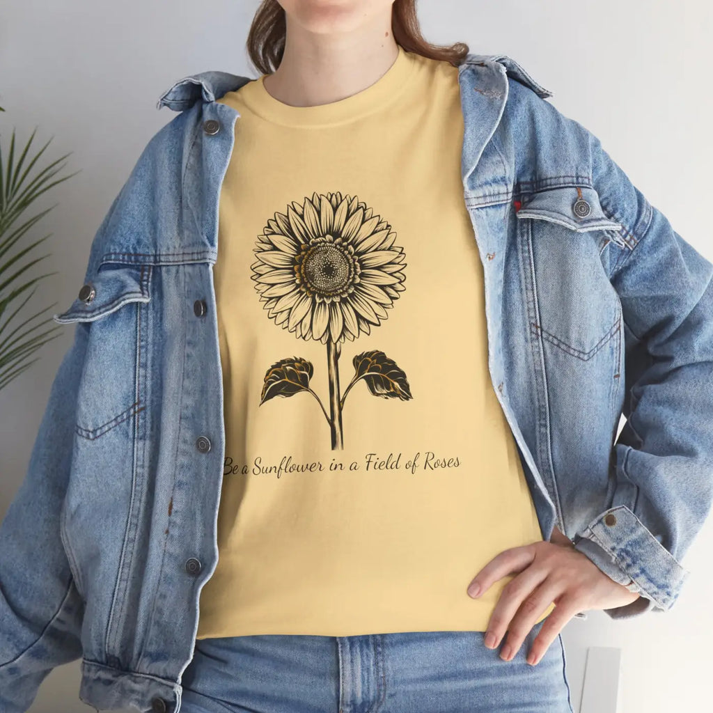 Unisex Deluxe T Shirt - Sunflower Motivational Design - DipaliZ