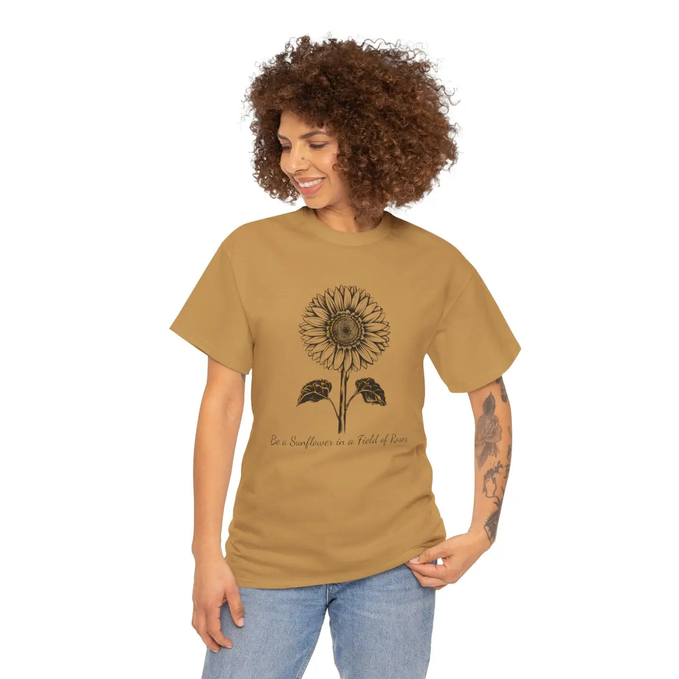 Unisex Deluxe T Shirt - Sunflower Motivational Design - DipaliZ