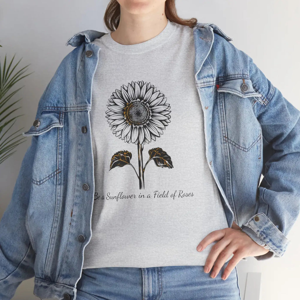 Unisex Deluxe T Shirt - Sunflower Motivational Design - DipaliZ