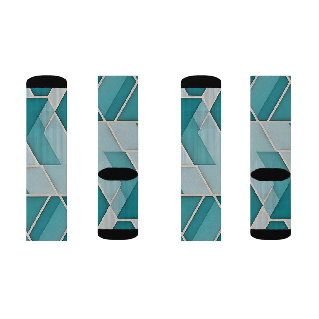 Teal Abstract Pattern Socks - Bold Comfort Style - DipaliZ