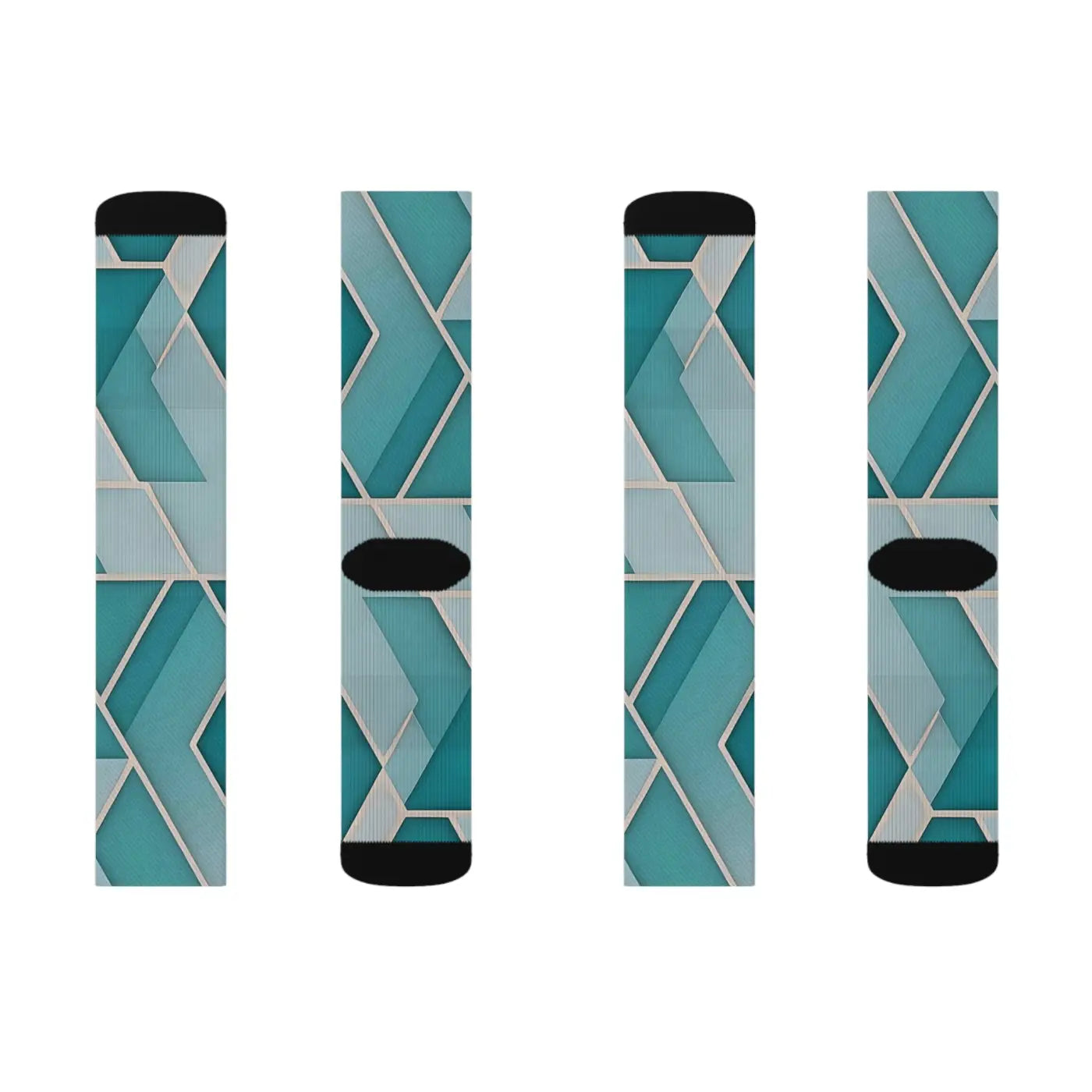Teal Abstract Pattern Socks - Bold Comfort Style - DipaliZ