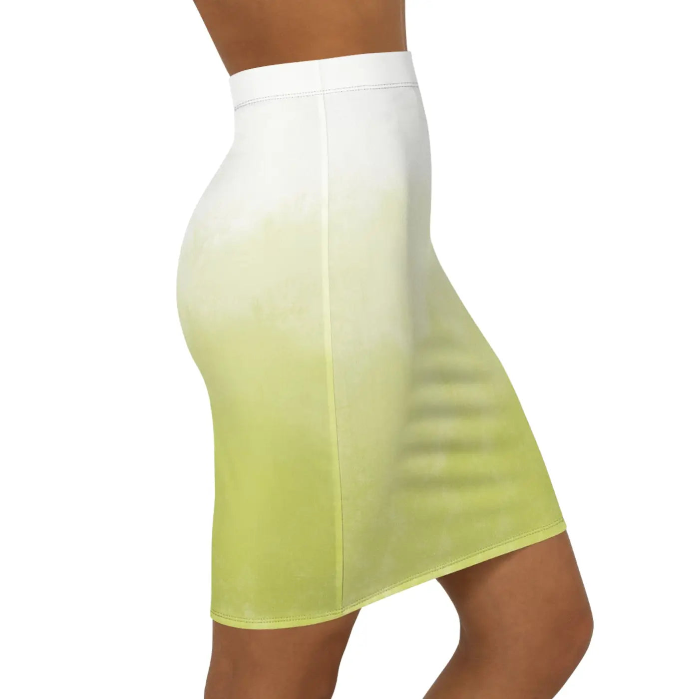Textured Green and White Mini Skirt - Four-Way Stretch - DipaliZ