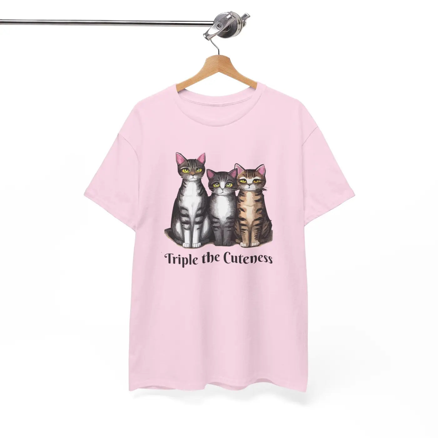 Three Cats Unisex Deluxe T Shirt - Heavy Cotton Tee - DipaliZ