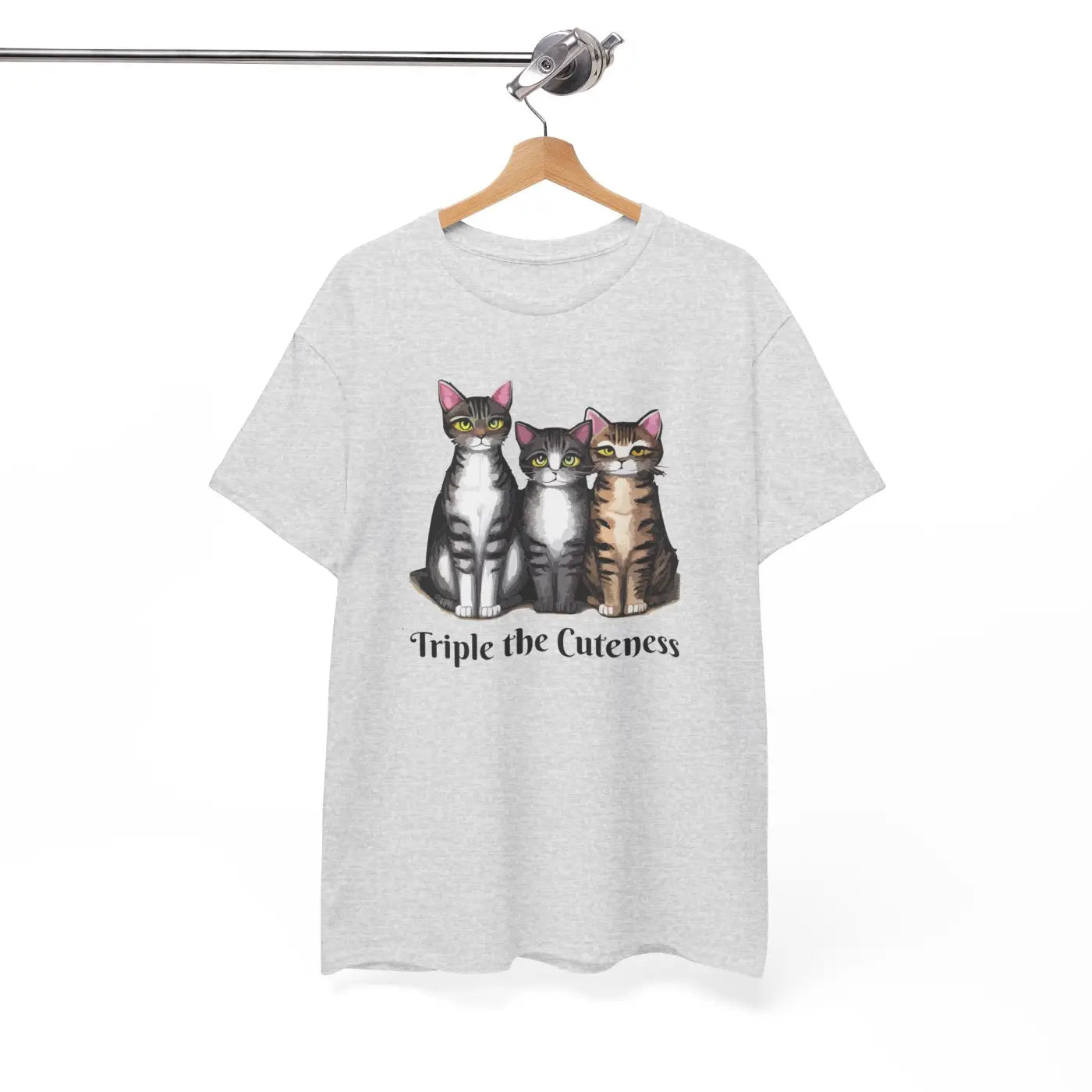 Three Cats Unisex Deluxe T Shirt - Heavy Cotton Tee - DipaliZ
