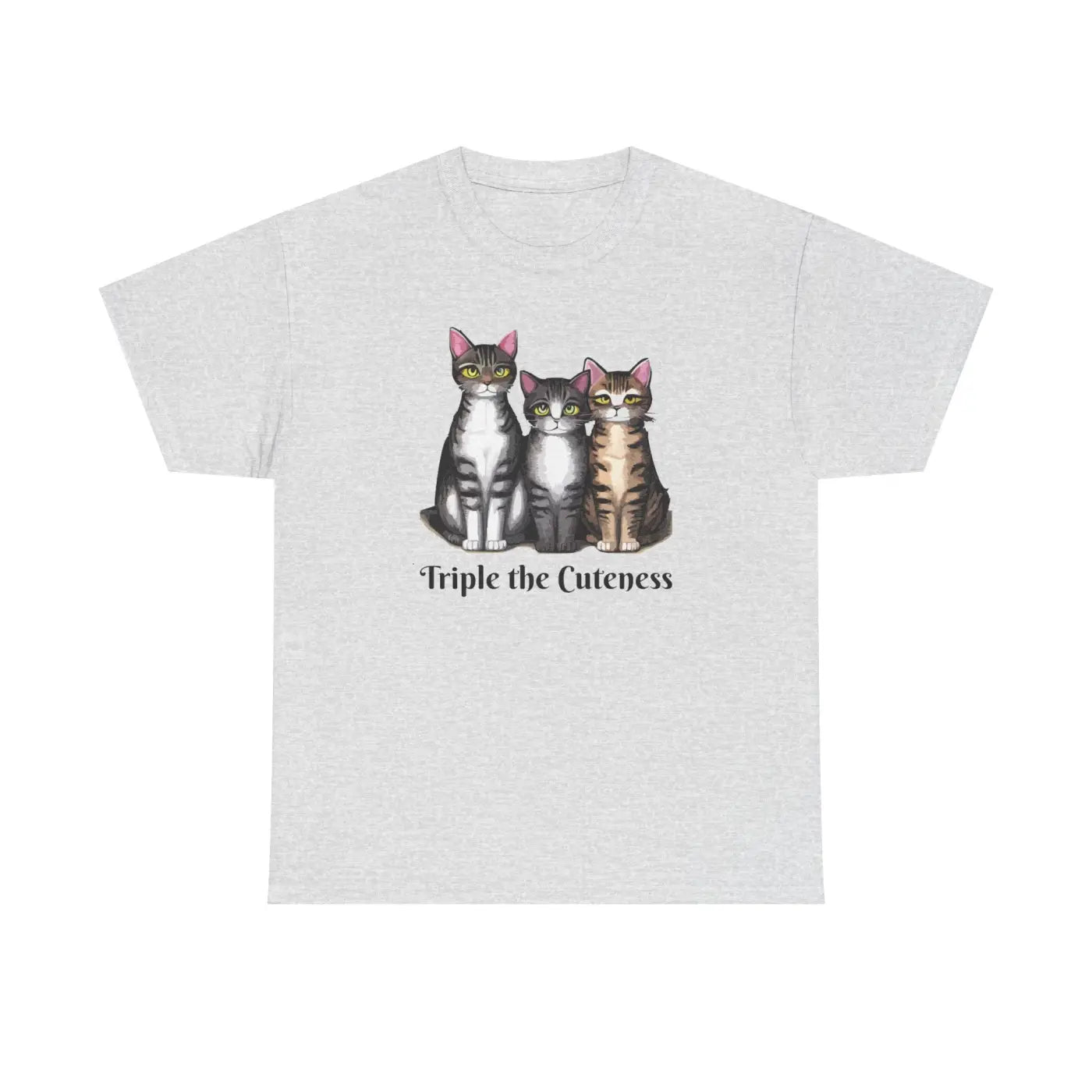 Three Cats Unisex Deluxe T Shirt - Heavy Cotton Tee - DipaliZ