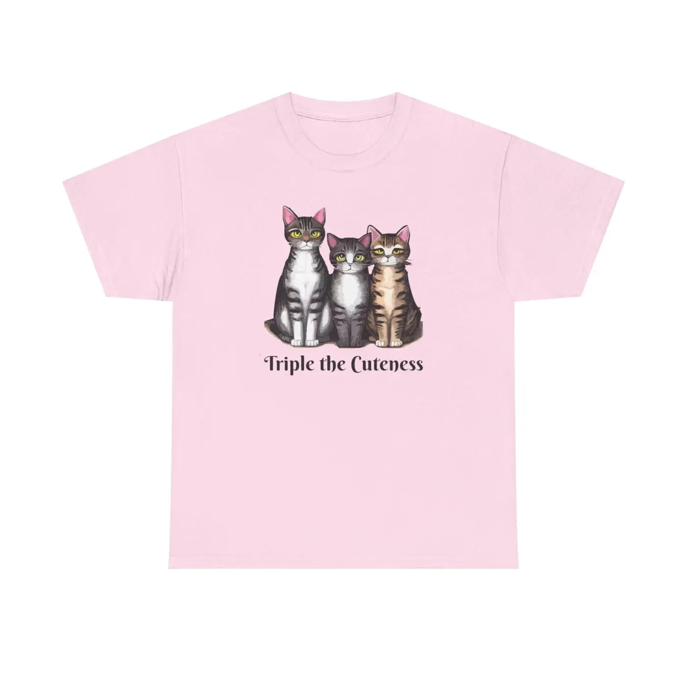 Three Cats Unisex Deluxe T Shirt - Heavy Cotton Tee - DipaliZ