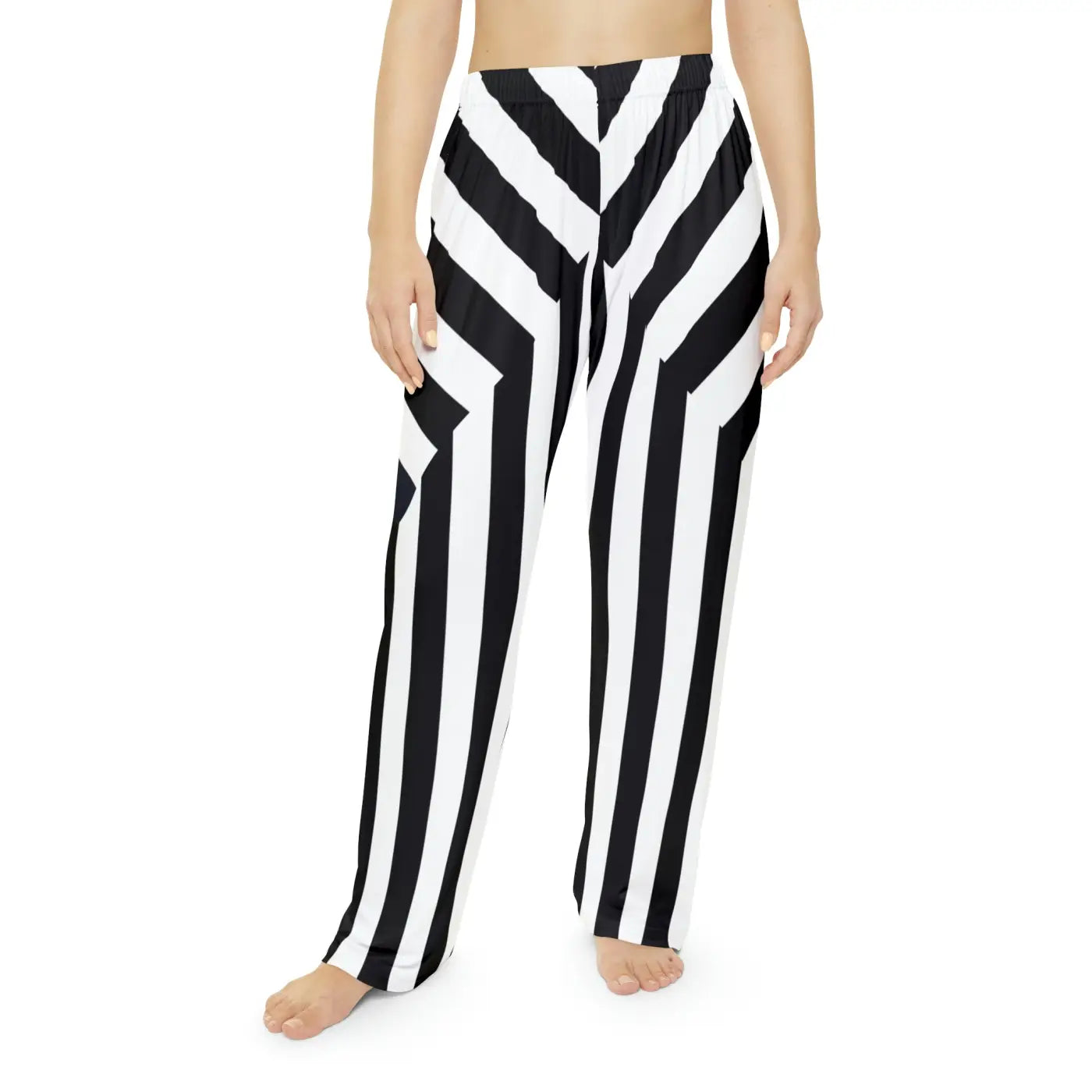 Pajama Pants - Unique Black Stripes Pattern - DipaliZ