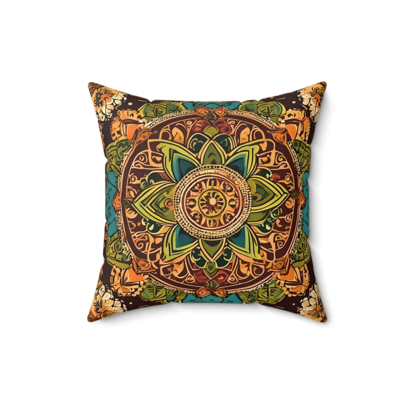 Vibrant Indian Pattern Pillow - Spun Polyester Square - DipaliZ