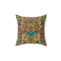 Vibrant Indian Pattern Polyester Square Pillow - DipaliZ